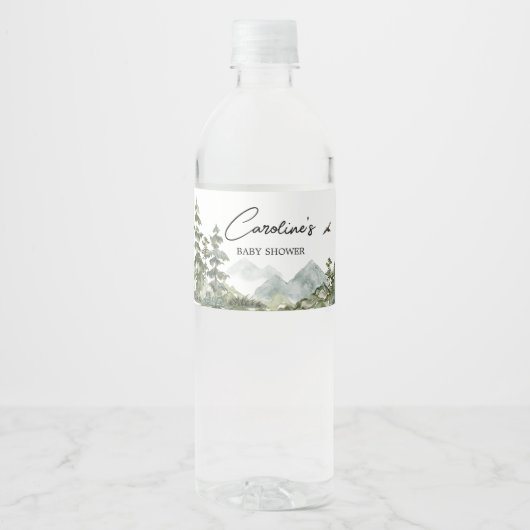 Forest Adventure Baby Shower Wasserflaschenetikett (Vorderseite)