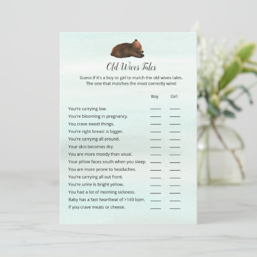 Forest Adventure Bears Alte Ehefrauen Maler Spielk Einladung (Stehend Vorderseite)