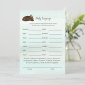 Forest Adventure Bears Baby Language Game Card Einladung (Stehend Vorderseite)