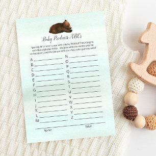 Forest Adventure Bears Baby Products ABC Game Card Einladung