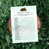 Forest Adventure Bears Baby Word Scramcard Einladung