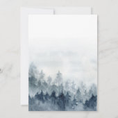 Forest Adventure Blue Green Watercolor Babydusche Einladung (Rückseite)