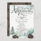 Forest Adventure Boy Country Twin Bars mit Schwest Einladung (Vorne/Hinten)