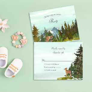 Forest Adventure Deer Baby Shooter UAWG RSVP Karte