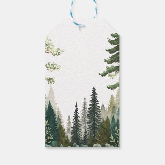 Forest Adventure erwartet Baby Shower Vielen Dank Geschenkanhänger (Rückseite)