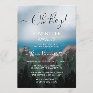 Forest Adventure erwartet Boy Baby Shower Einladung