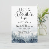 Forest Adventure fängt Aquarell Babydusche an Einladung (Stehend Vorderseite)