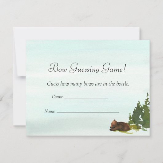 Forest Adventure Guessing Count Game Bears Einladung (Vorderseite)