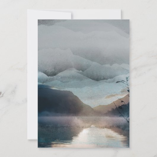 Forest Adventure Mountain Lake Baby Dusche Einladung (Rückseite)