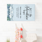 Forest Adventure Mountains Blue Baby Dusche Banner (Insitu)