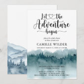 Forest Adventure Mountains Kinderdusche Einladung (Vorne/Hinten)