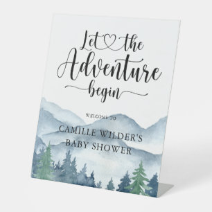 Forest Adventure Mountains Kinderdusche Sockelschild