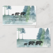 Forest Adventure Watercolor Bears Diaper Raffle En Begleitkarte (Vorne/Hinten)