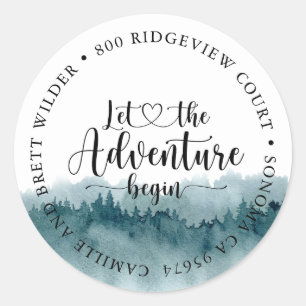 Forest Adventure Watercolor Kinderdusche Runder Aufkleber
