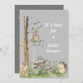Forest amimal baby Dusche Einladung (Vorne/Hinten)