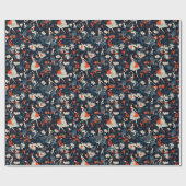 Forest and Lady Fairy Tale Blue Kids Geschenkpapier (Flach)