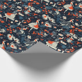 Forest and Lady Fairy Tale Blue Kids Geschenkpapier (Ecke)