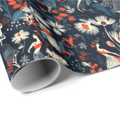 Forest and Lady Fairy Tale Blue Kids Geschenkpapier (Rolleneckpunkt)