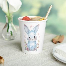 Forest Animal Baby Shower Blue Bunny Party Theme Pappbecher