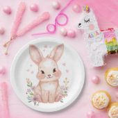 Forest Animal Baby Shower Decor Pink Bunny Pappteller (Party)