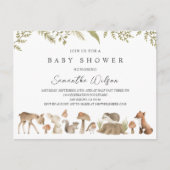 Forest Animal Baby Shower Postcard Einladung Postkarte (Vorderseite)