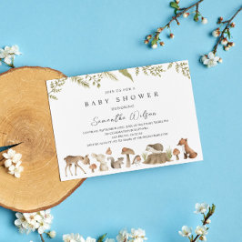 Forest Animal Baby Shower Postcard Einladung Postkarte