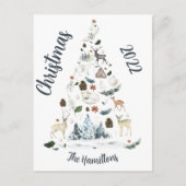 Forest Animal Christmas Tree Postcard Postkarte (Vorderseite)