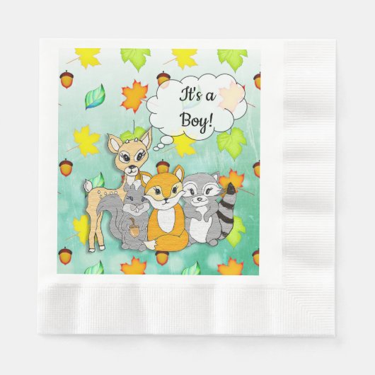 Forest Animal dachte, es sei eine Baby-Dusche Serviette (Vorderseite)