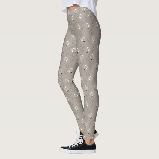 Forest Animal Fox Acorn Blumenmuster Leggings (Links)