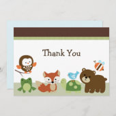 Forest Animal Friends Baby Dusche Danke Karte (Vorne/Hinten)
