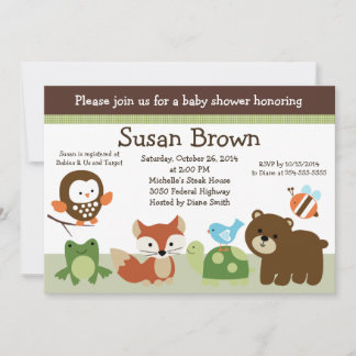 Forest Animal Friends Kinderdusche Einladung