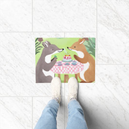Forest Animal Picnic | Whimsisches Niedliches Wass Fußmatte