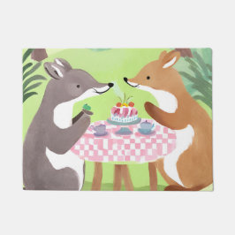 Forest Animal Picnic | Whimsisches Niedliches Wass Fußmatte