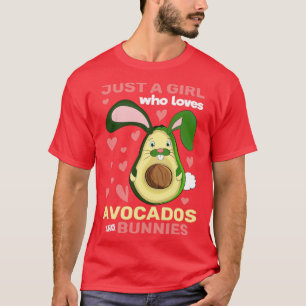 Forest Animal Women Niedlich Rabbit Girls Avocado  T-Shirt