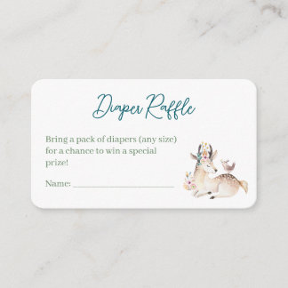 Forest Animal Woodland Baby Shower Diaper Raffle Begleitkarte