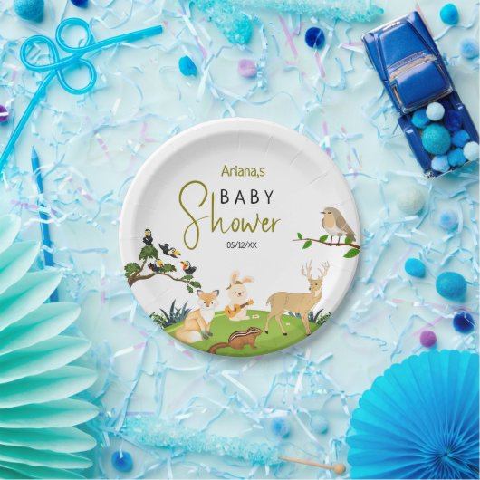 Forest Animals Baby Duschpapier Teller (Party)