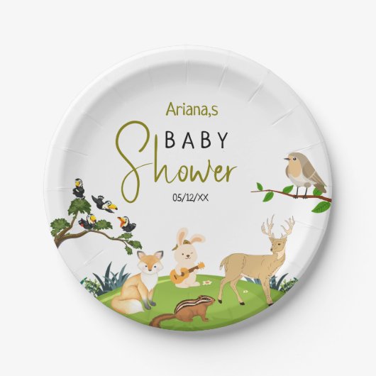 Forest Animals Baby Duschpapier Teller (Vorderseite)