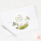 Forest Animals Baby Shower Classic Round Sticker (Umschlag)