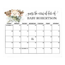 Forest Animals Baby Showrate Terminkalender