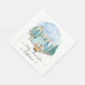 Forest Animals Deer Bear Rustic Boy Baby Shower Serviette (Ecke)