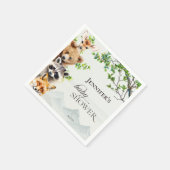 Forest Animals Greenery Baby Shower Party Serviette (Ecke)