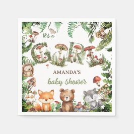 Forest Animals Greenery Niedlich Baby Girl Dusche Serviette