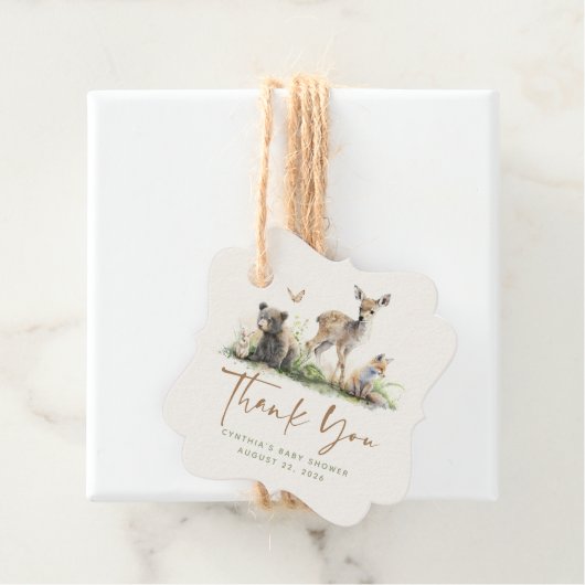 Forest Animals Niedlich Baby Dusche Vielen Dank Geschenkanhänger (Beispiel)