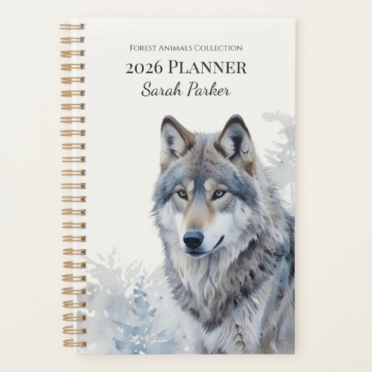 Forest Animals Personalized 2026 Planner Planer (Vorderseite)