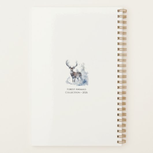Forest Animals Personalized 2026 Planner Planer (Rückseite)
