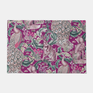 Forest Animals Plum, William Morris Doormat Fußmatte