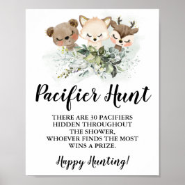 Forest Animals Schnuller Jagd Baby Showspiel-Zeich Poster