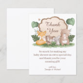 forest animals thank you baby shower stylish mitteilungskarte (Vorne/Hinten)