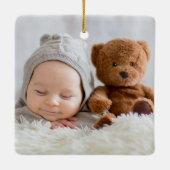 Forest Animals Truck Foto Baby's First Christmas Keramikornament (Rückseite)