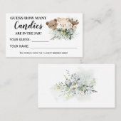 Forest Animals Wie viele Candies Baby Duschkarte Platzkarte (Vorne/Hinten)